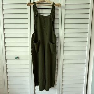 Natural Life soft overalls romper in olive green :: xs